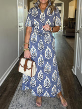 NEW🔥 V Neck Printed Elasticized Drawstring Dress- Tax Free