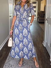 NEW🔥 V Neck Printed Elasticized Drawstring Dress- Tax Free