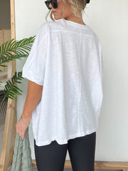 Women's Solid Colour Loose Round Neck Oversized T-Shirt