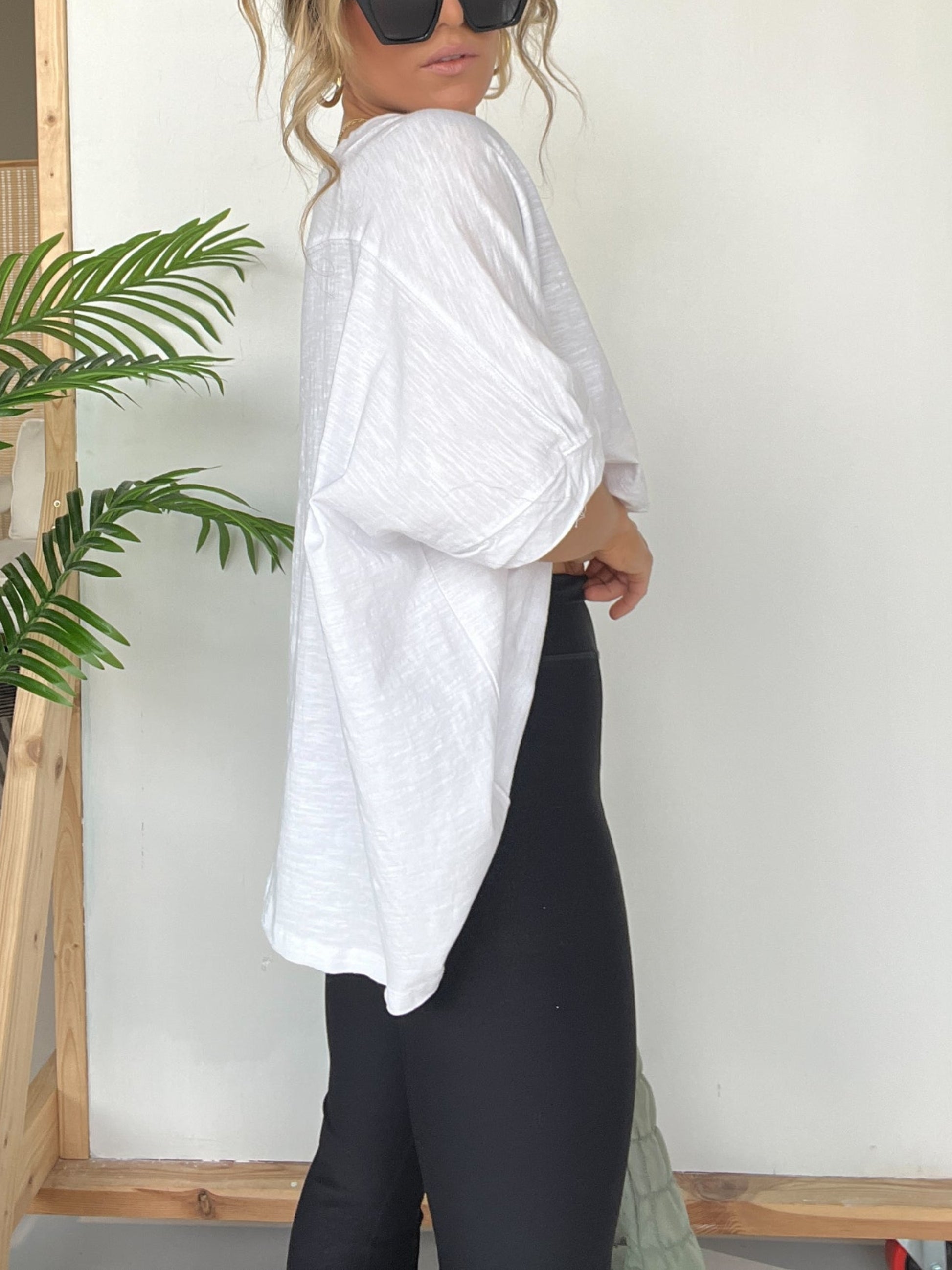 Women's Solid Colour Loose Round Neck Oversized T-Shirt